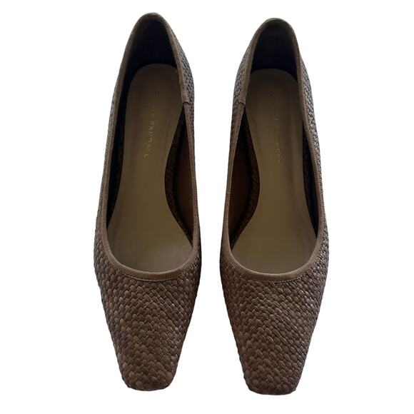 Loeffler Randall Nerine Brown Woven Raffia Square Toe Block Heel Pumps 10B - Picture 3 of 16